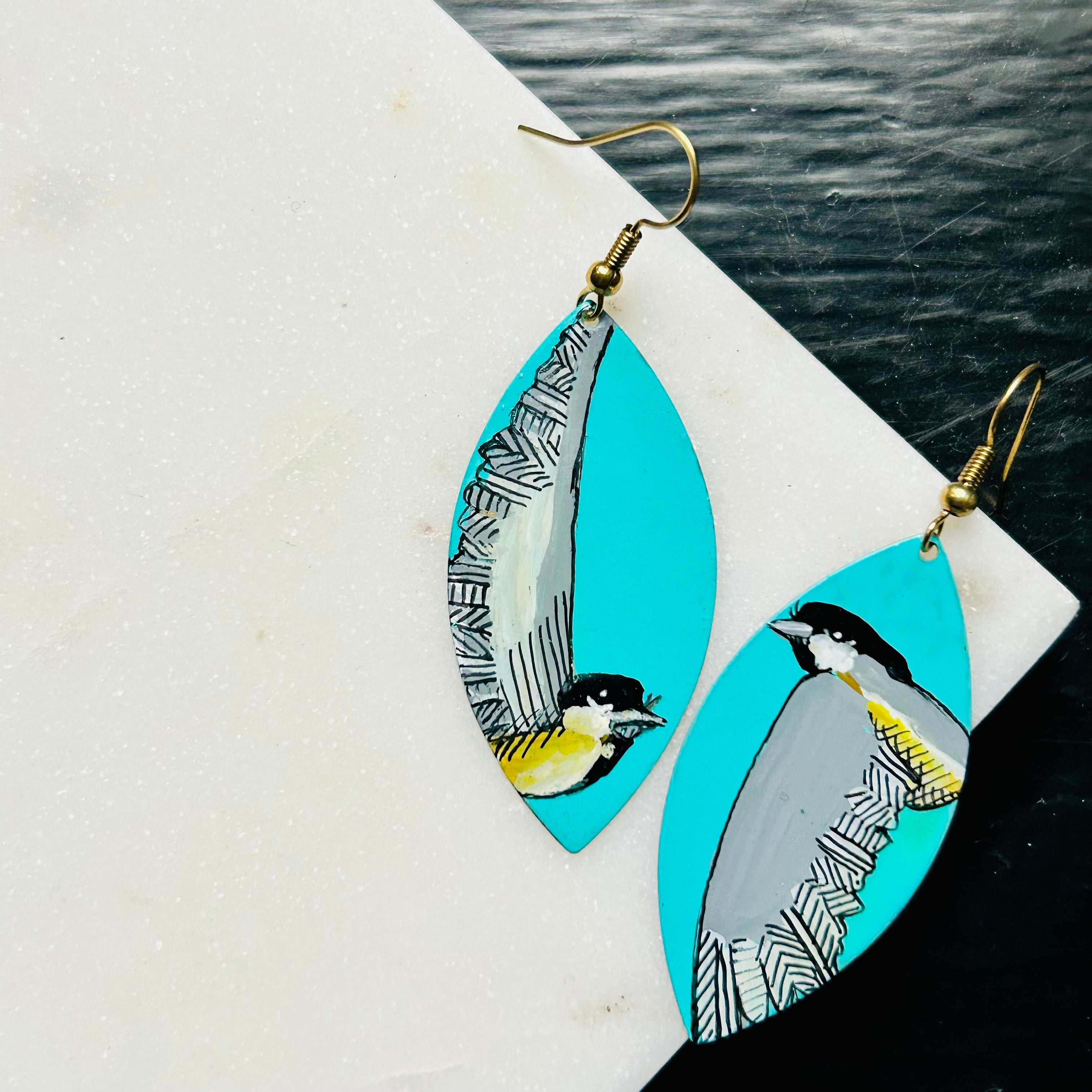 One-of-a-Kind Earrings: Chickadee series