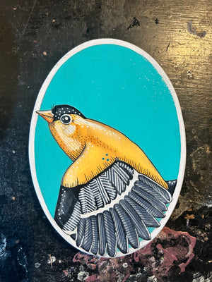 Goldfinch: Original Ink & Acrylic Illustration on canvas