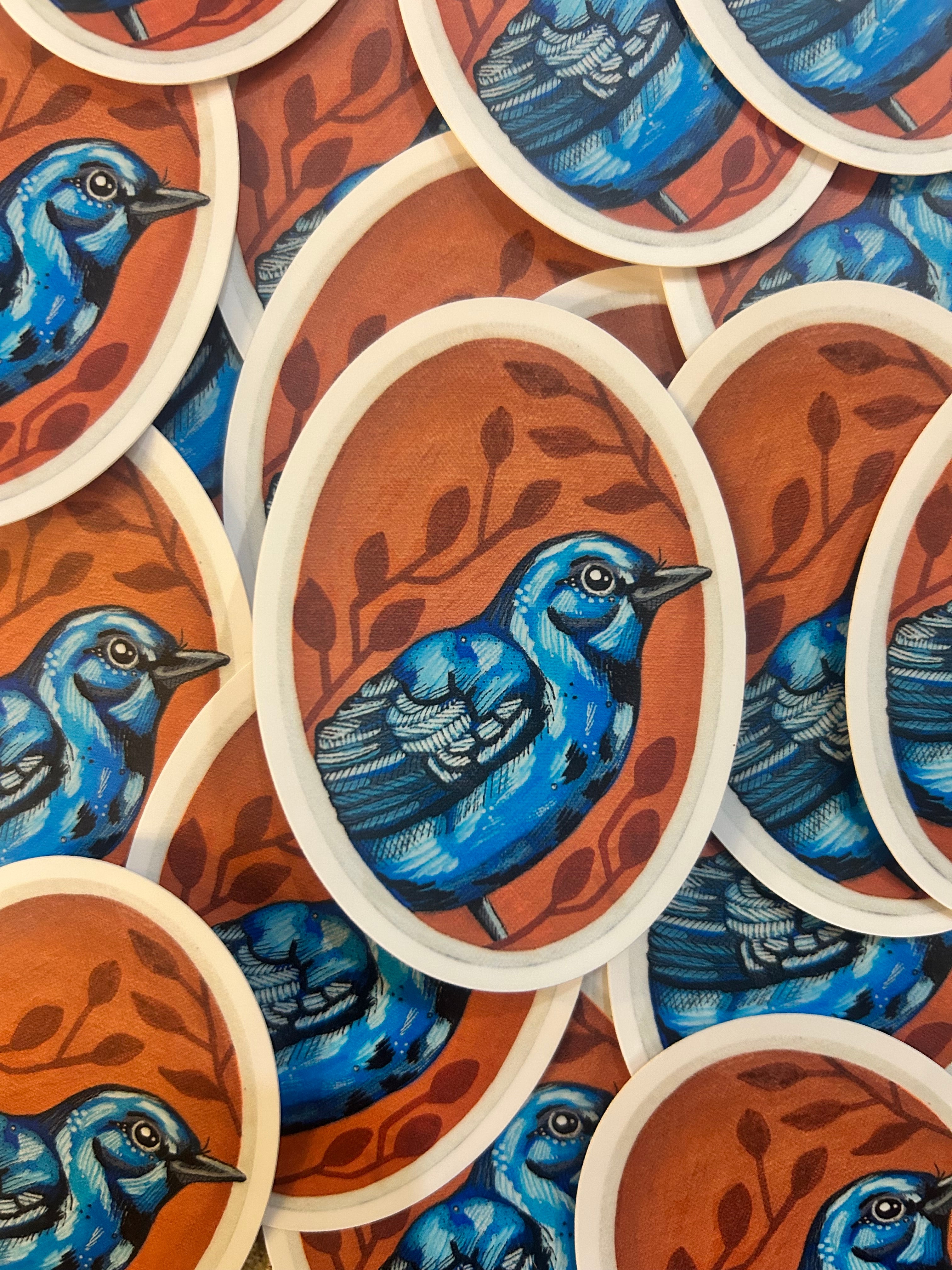 Indigo Bunting Vinyl Sticker