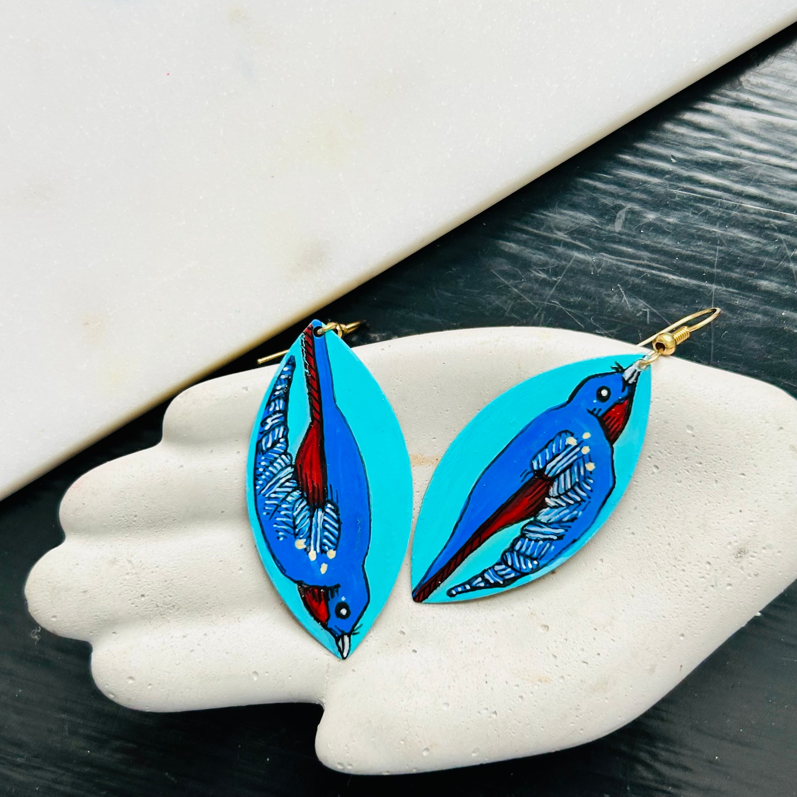 One-of-a-Kind Earrings: Swallow series