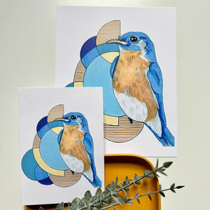 Bluebird Geometric Print