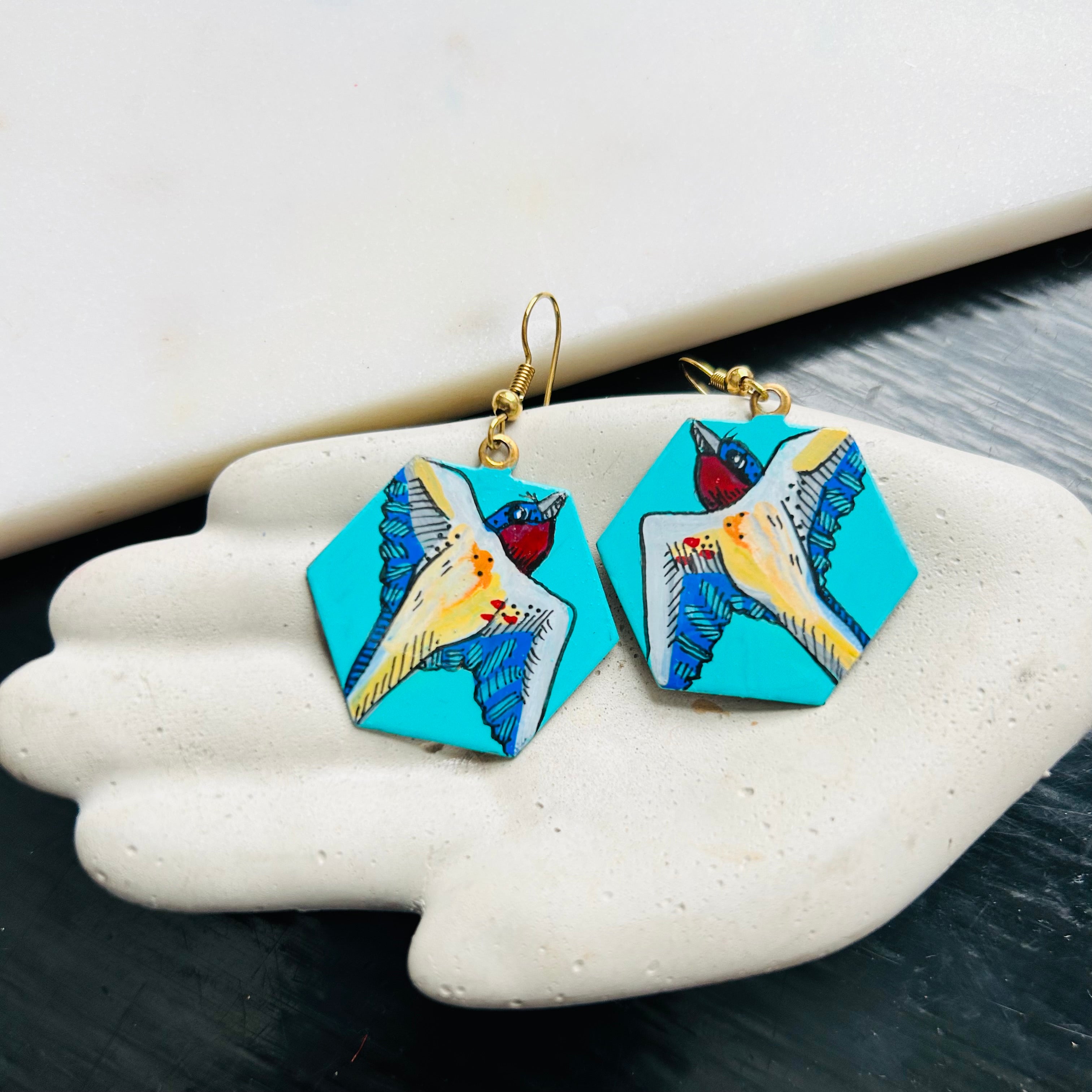 One-of-a-Kind Earrings: Swallow series