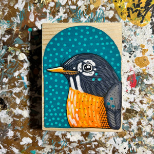 Robin Original Illustration on Wood