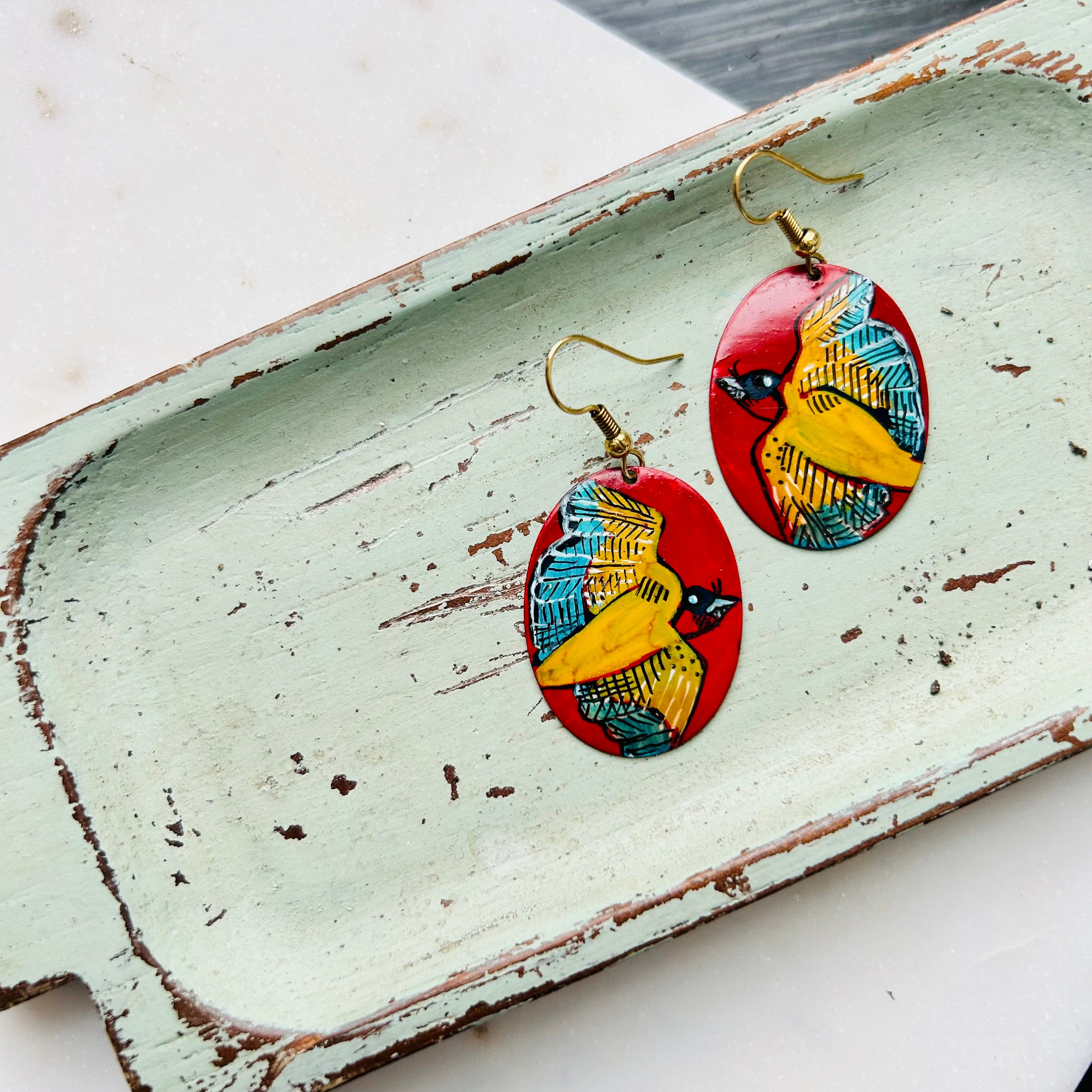 One-of-a-Kind Earrings: Swallow series