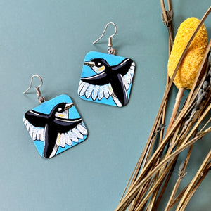 One-of-a-Kind Earrings: Chickadee