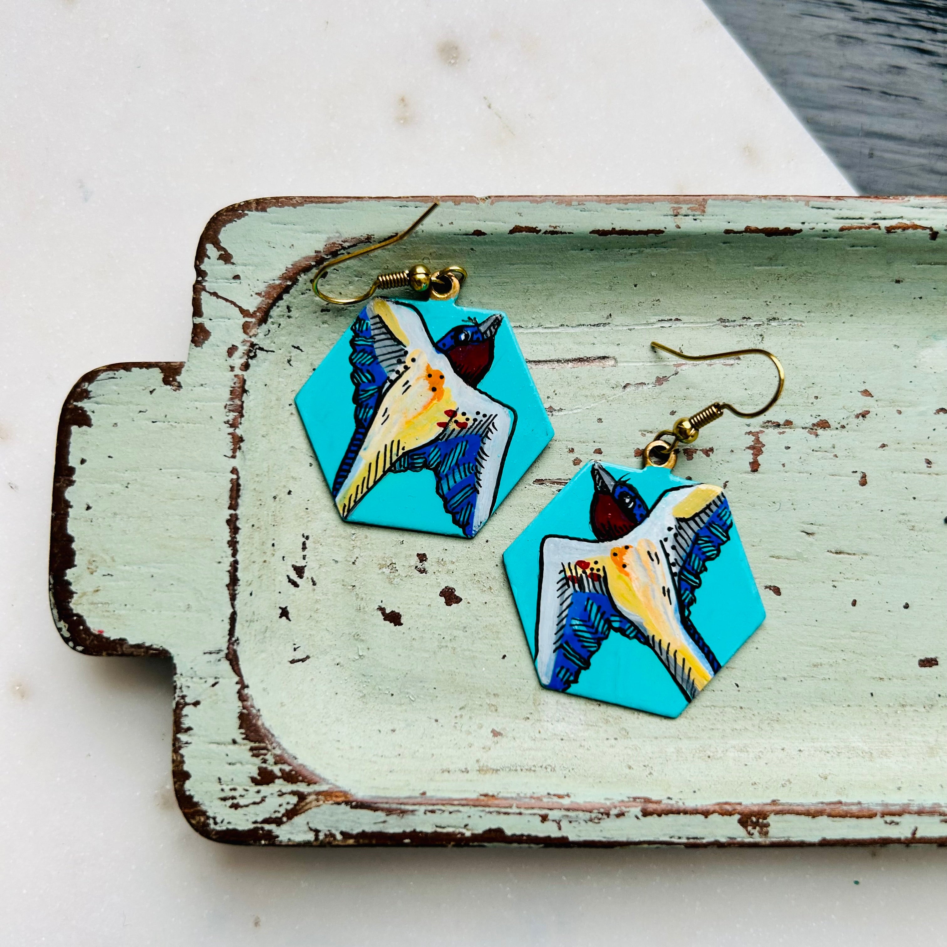 One-of-a-Kind Earrings: Swallow series