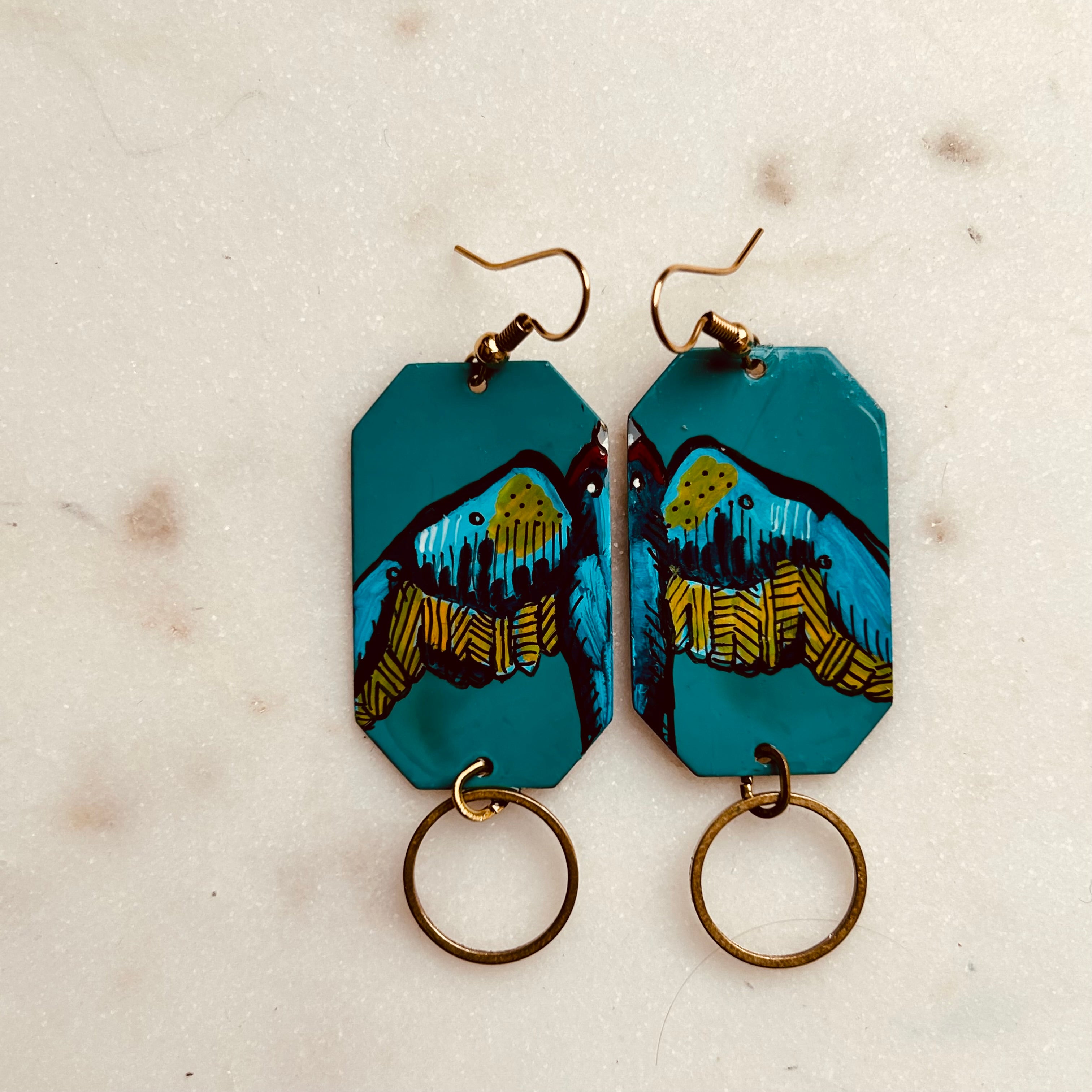 One-of-a-Kind Earrings: Swallow series