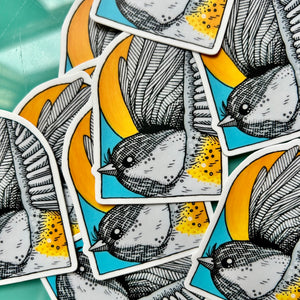 Chickadee Moon Vinyl Sticker