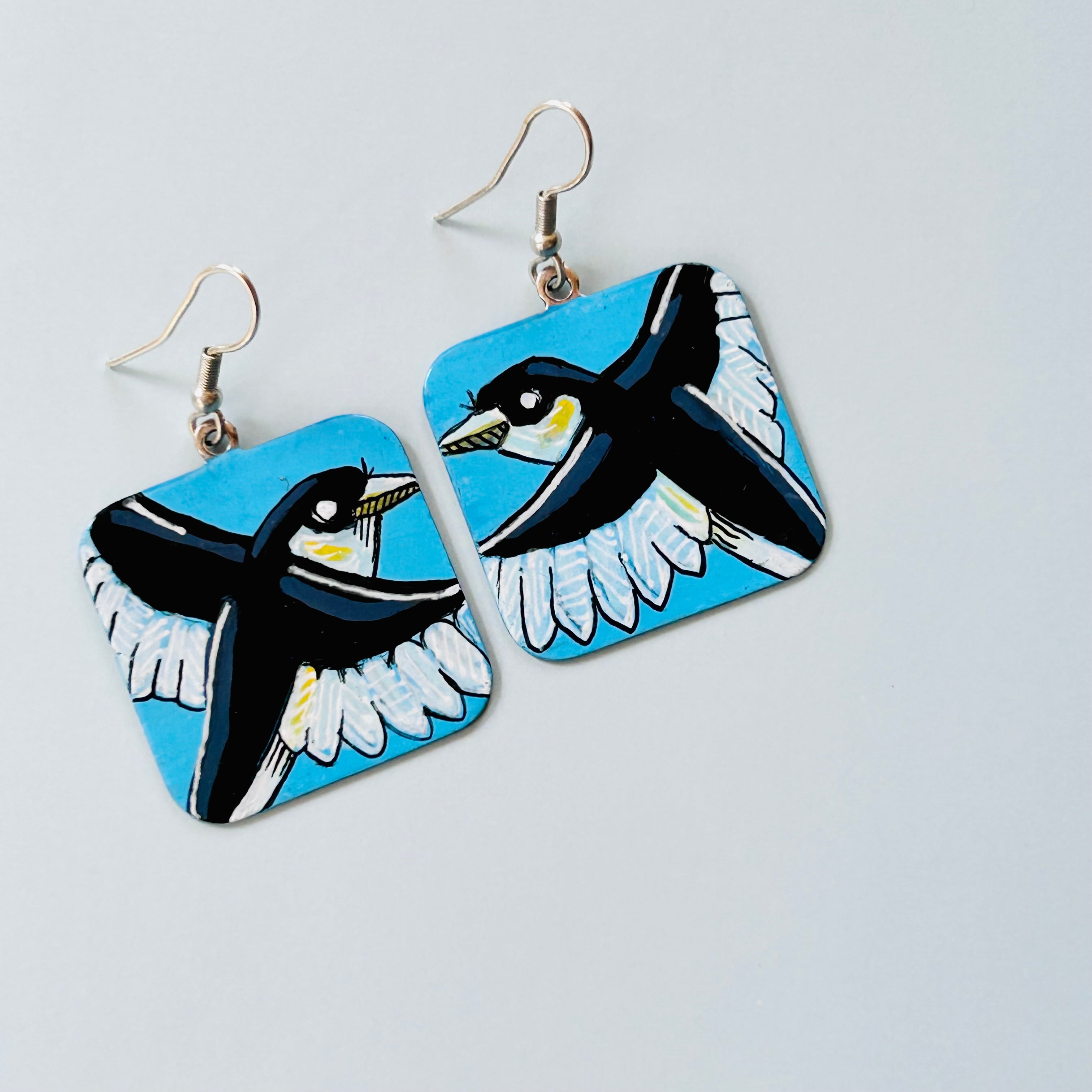 One-of-a-Kind Earrings: Chickadee