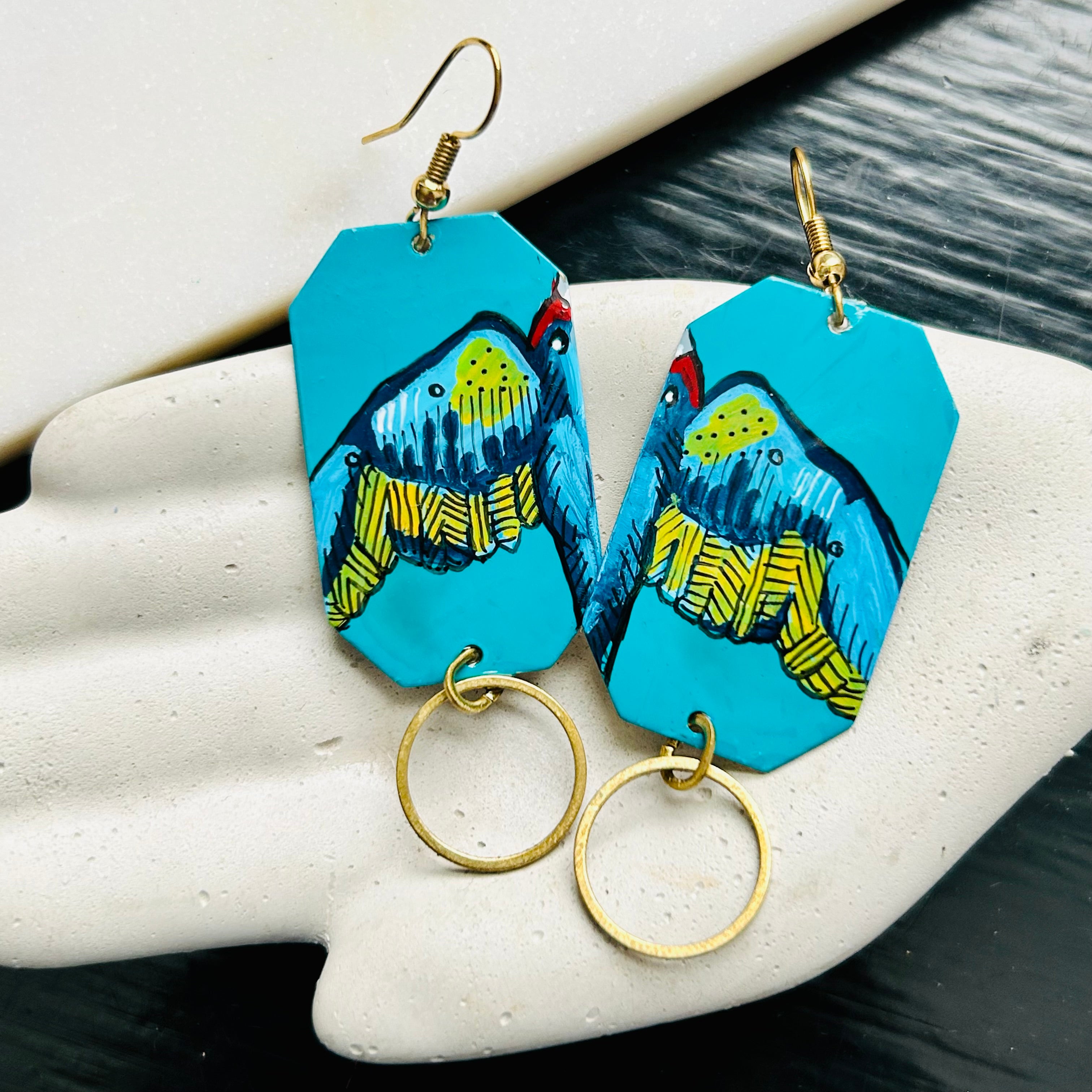 One-of-a-Kind Earrings: Swallow series