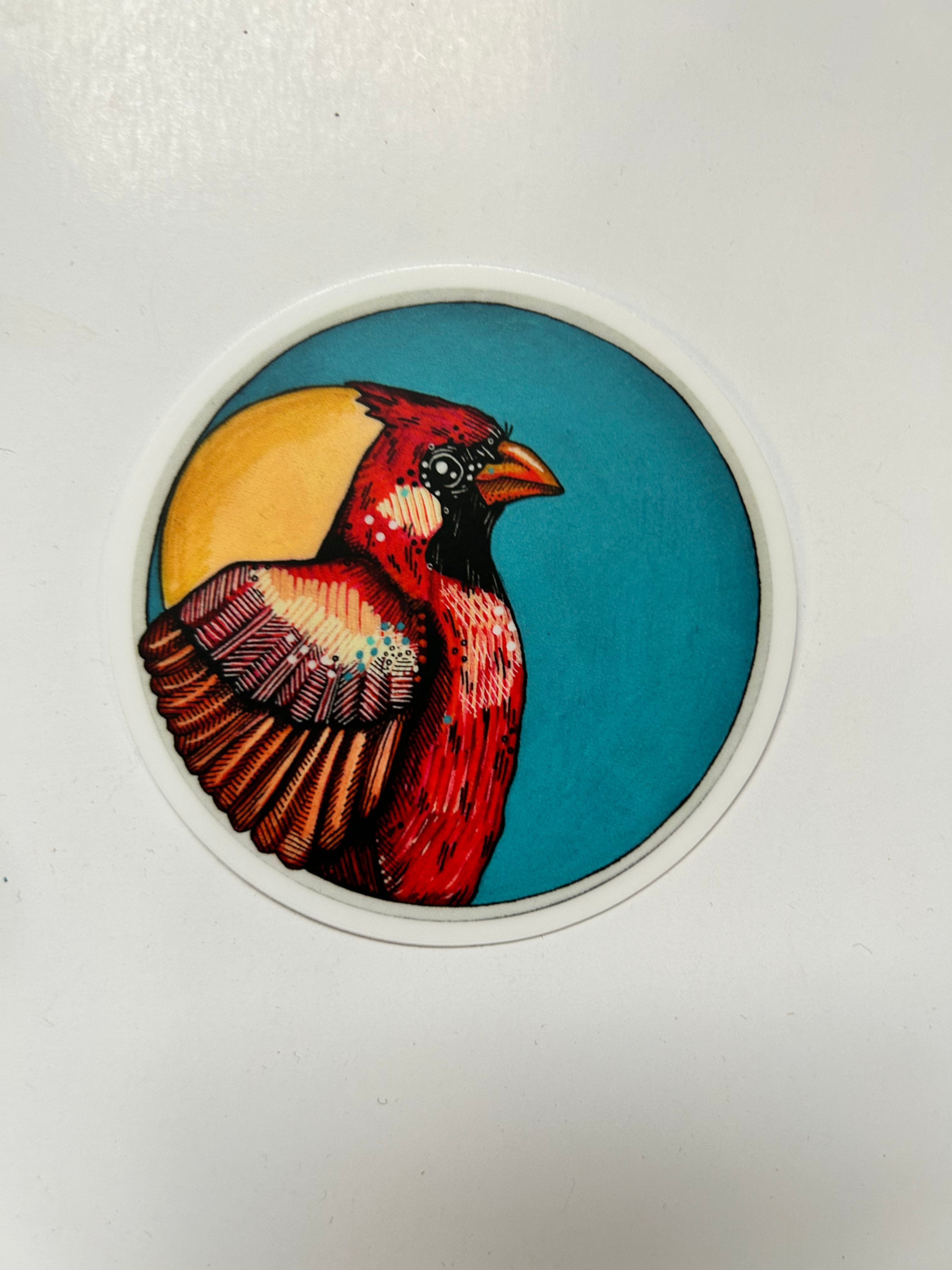 Cardinal Round Vinyl Sticker