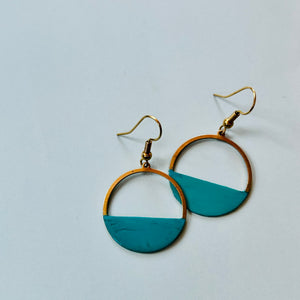 Crescent Hoop Jade Earrings