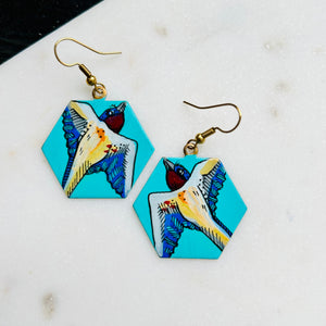 One-of-a-Kind Earrings: Swallow series