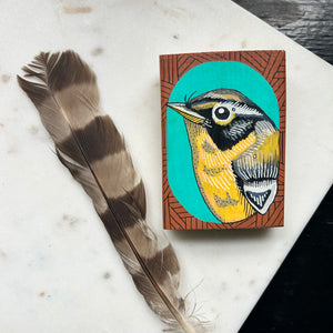 Warbler: Original Ink & Acrylic Illustration on Wood