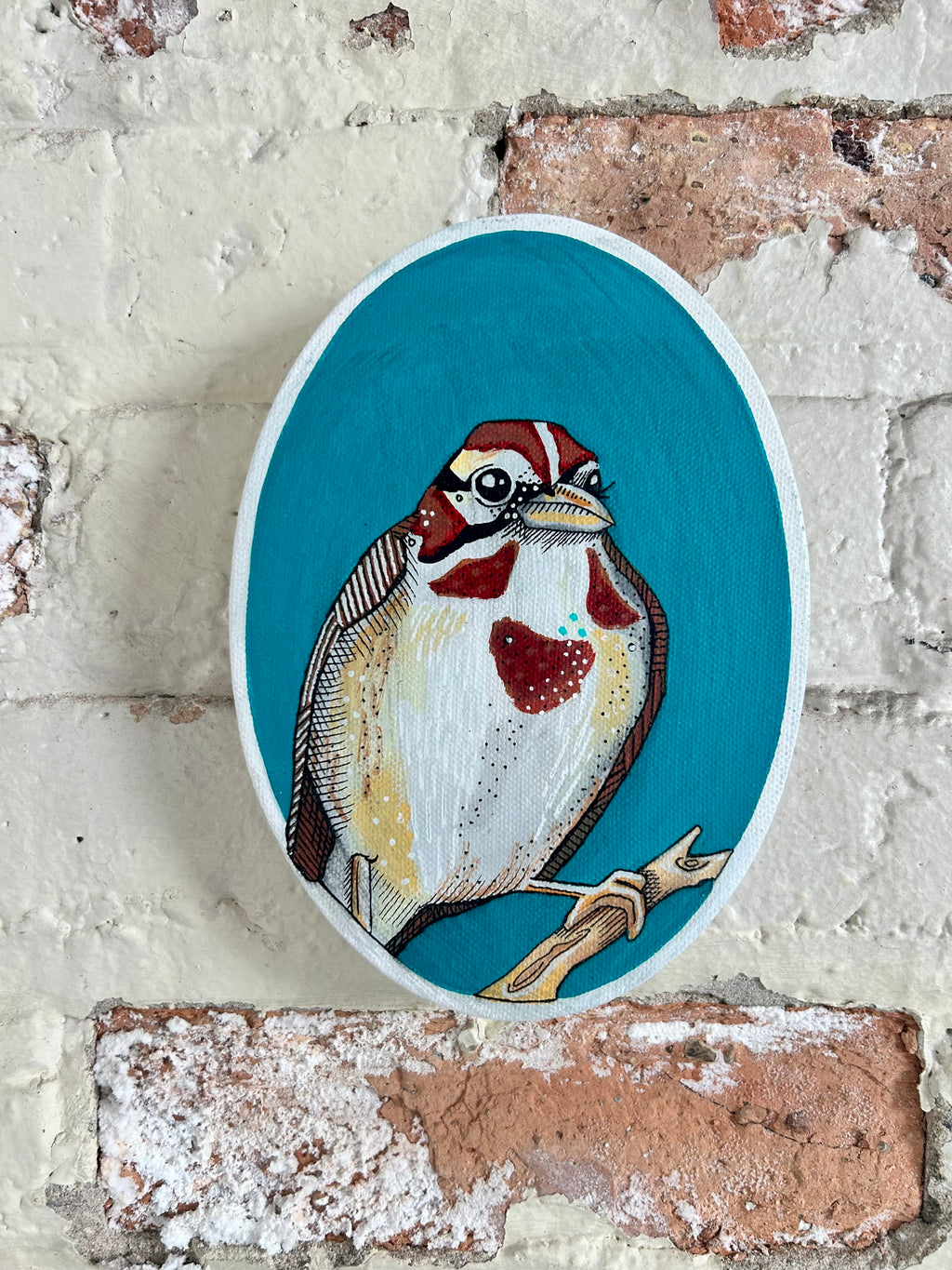 Lark Sparrow: Original Ink & Acrylic Illustration on canvas