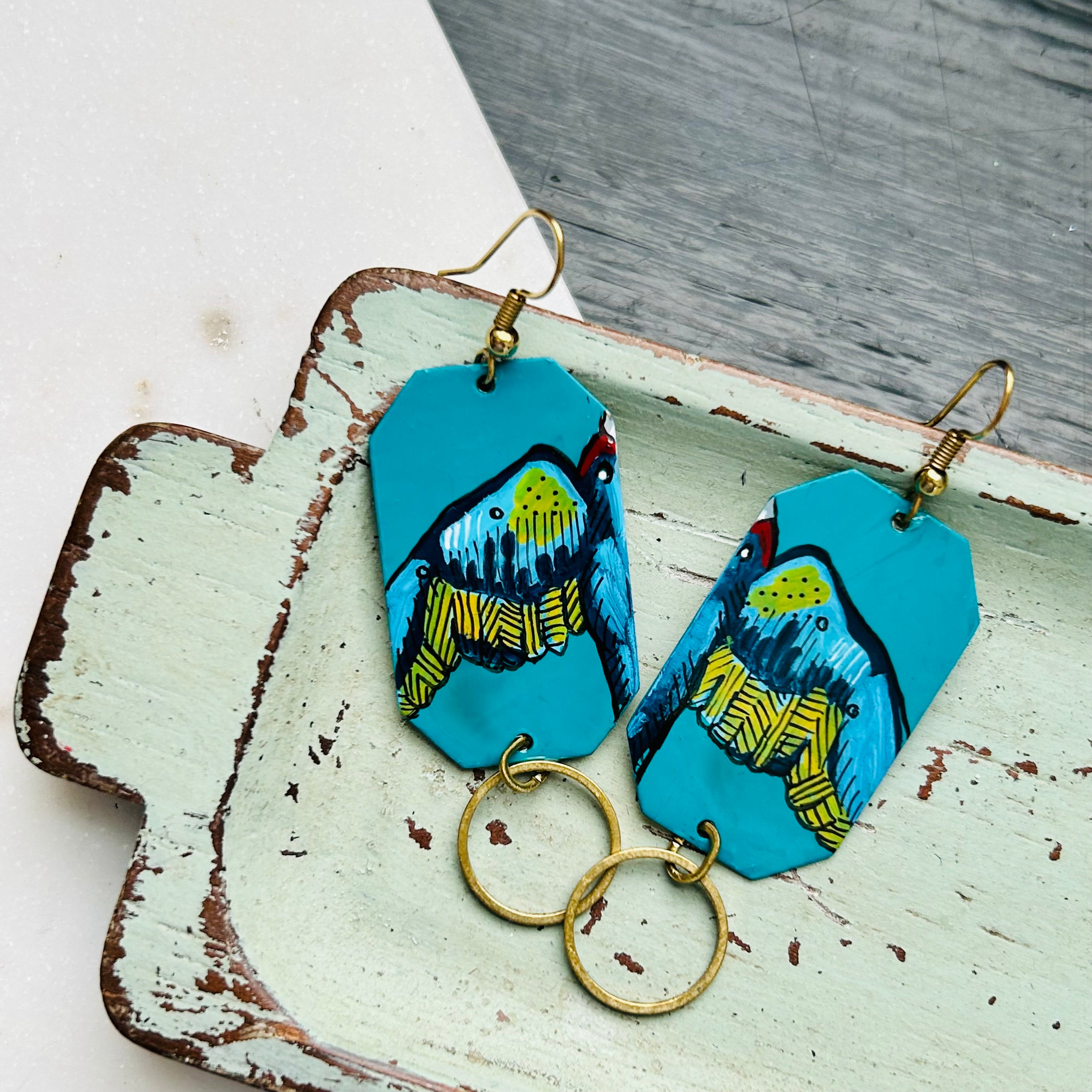 One-of-a-Kind Earrings: Swallow series