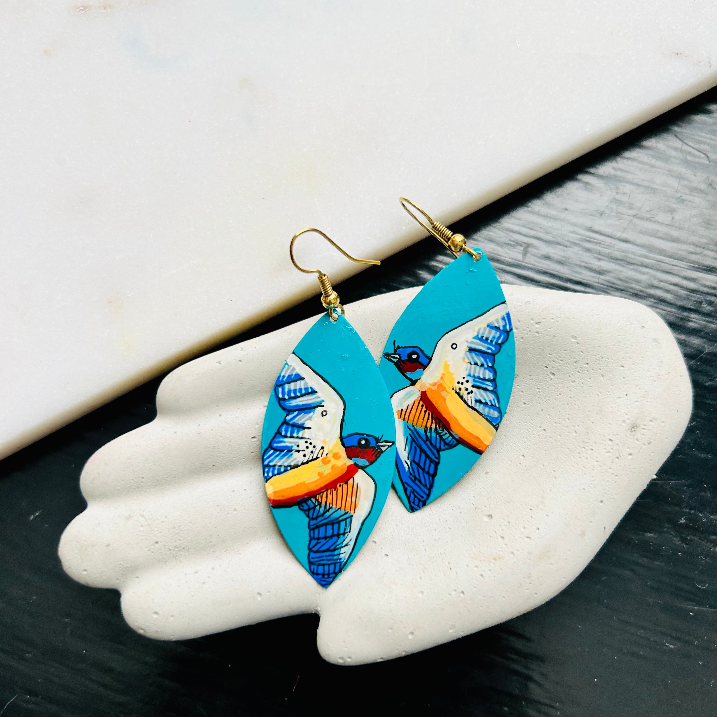 One-of-a-Kind Earrings: Swallow series