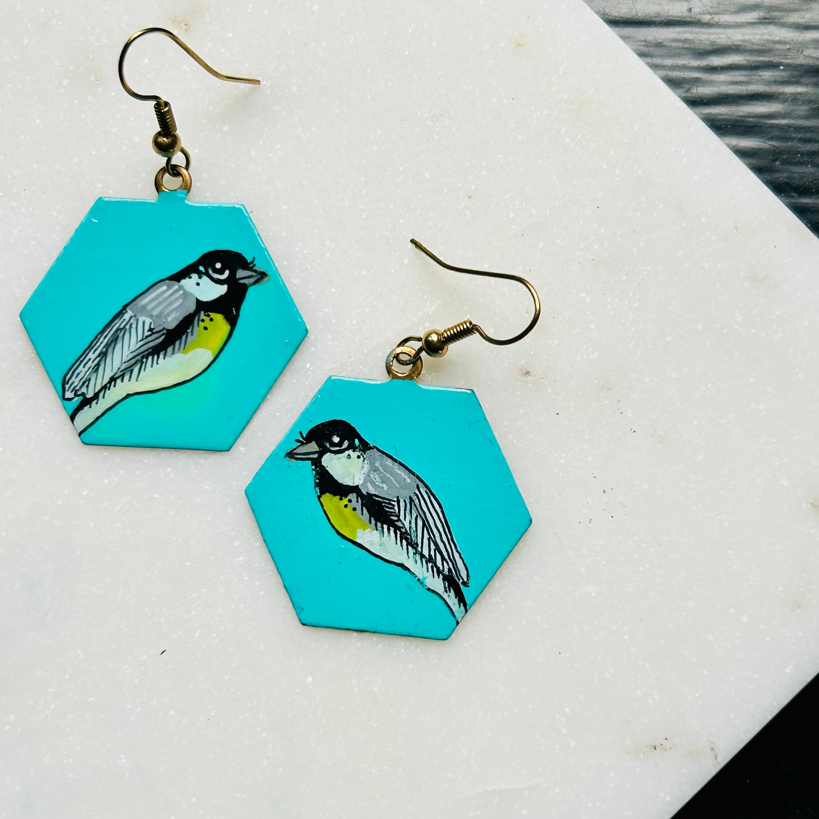 One-of-a-Kind Earrings: Chickadee series