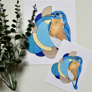 Bluebird Geometric Print