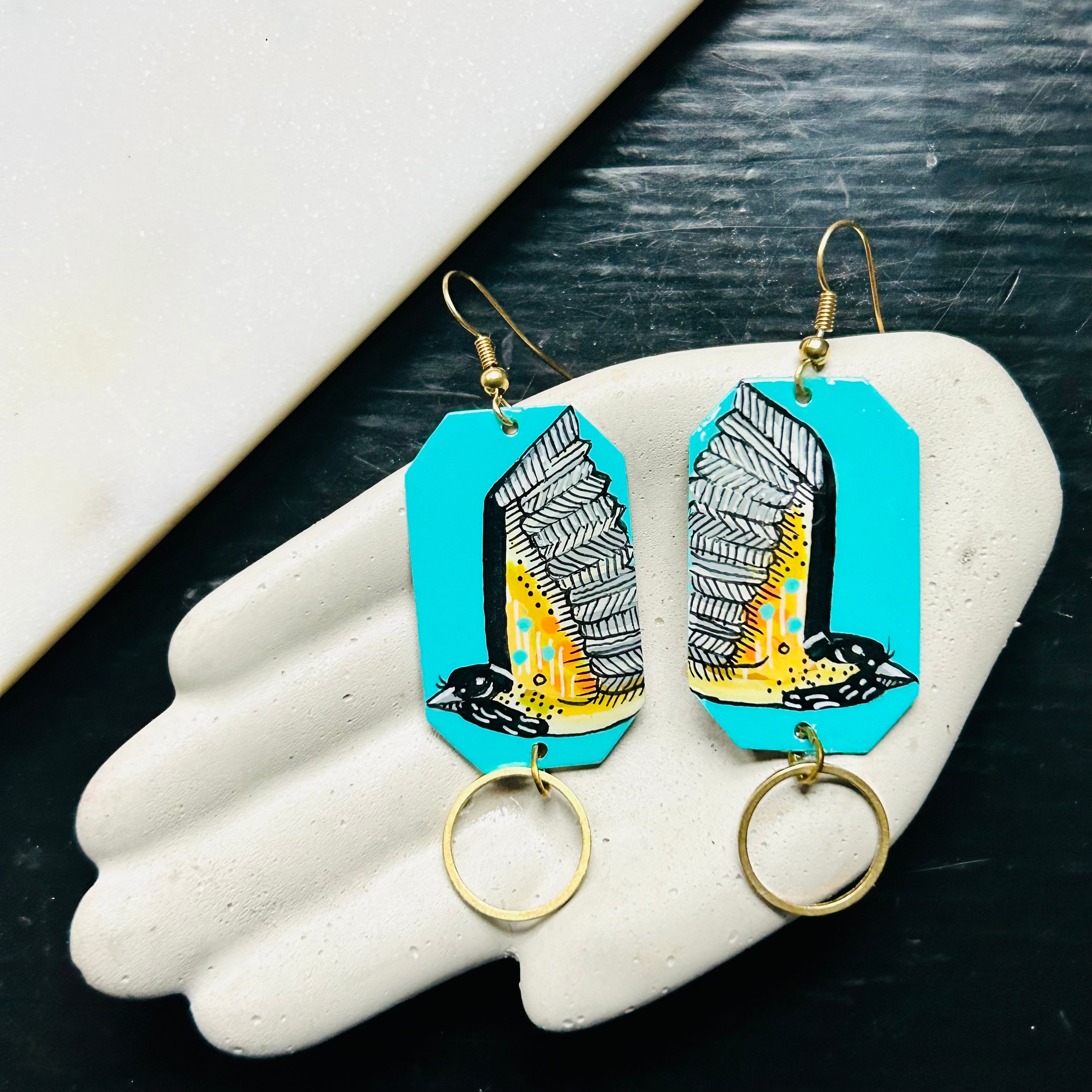 One-of-a-Kind Earrings: Chickadee series