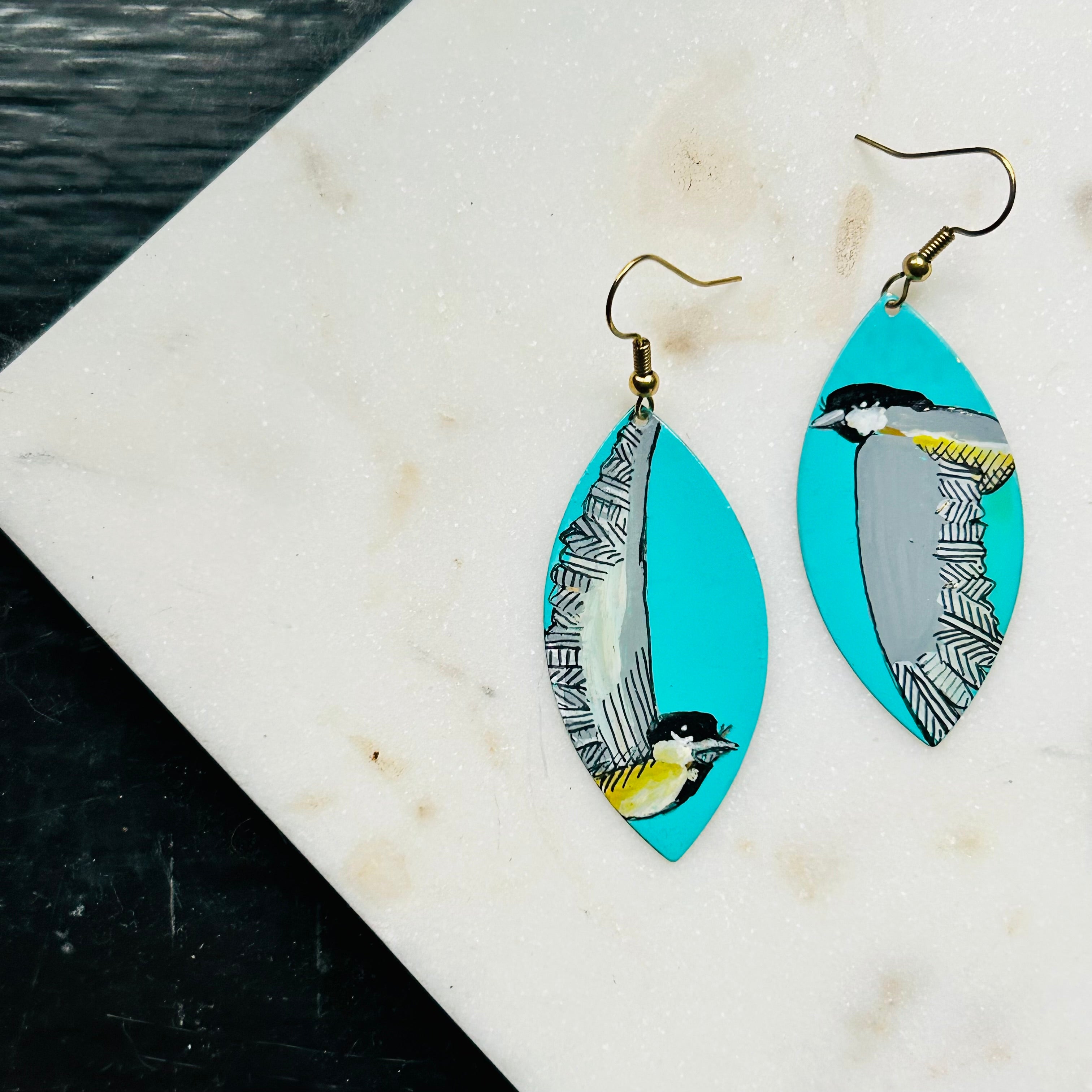 One-of-a-Kind Earrings: Chickadee series