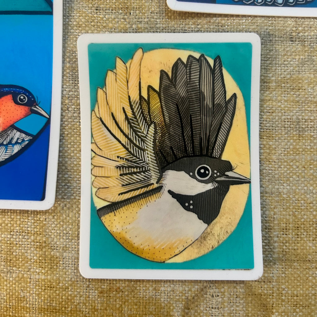 Golden Chickadee Vinyl Sticker