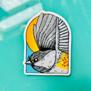 Chickadee Moon Vinyl Sticker