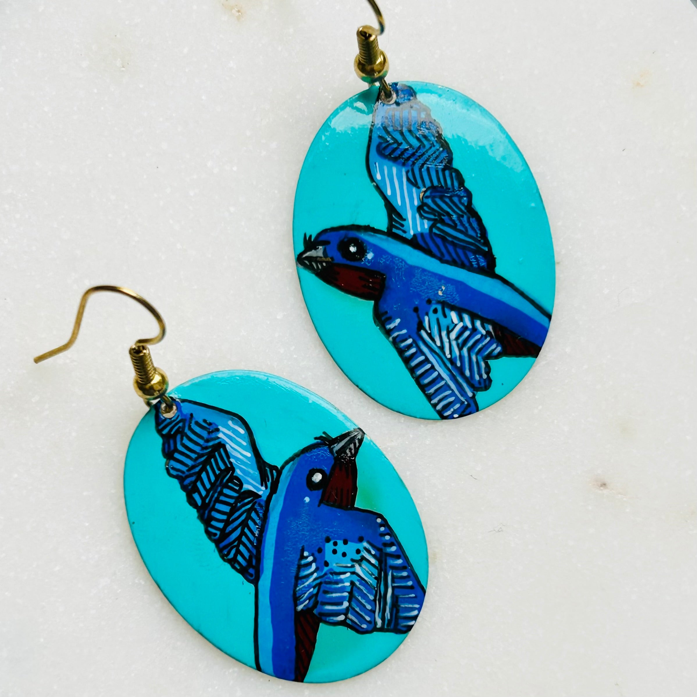 One-of-a-Kind Earrings: Swallow series