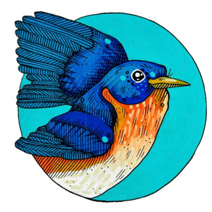 Bluebird Flying Sticker