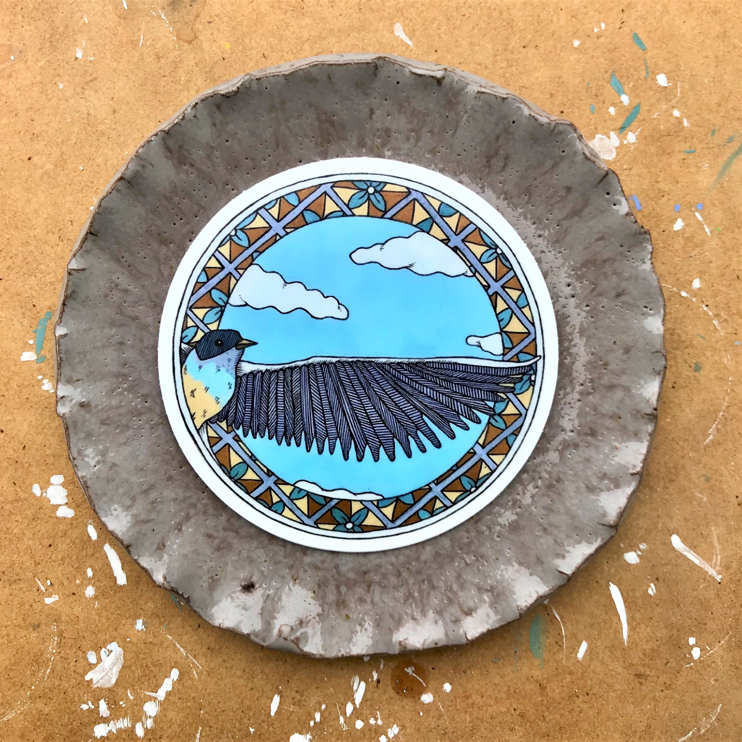Bird In Flight Vinyl Sticker