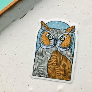 Owl Arch Vinyl Sticker
