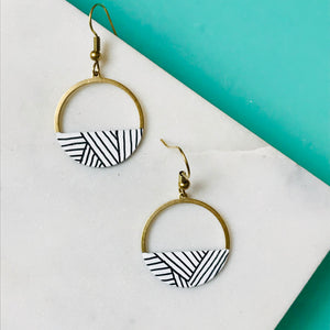 Crescent Hoop Earrings-Hatchmark