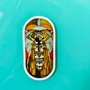 Yellowjacket Stained Glass Vinyl Sticker
