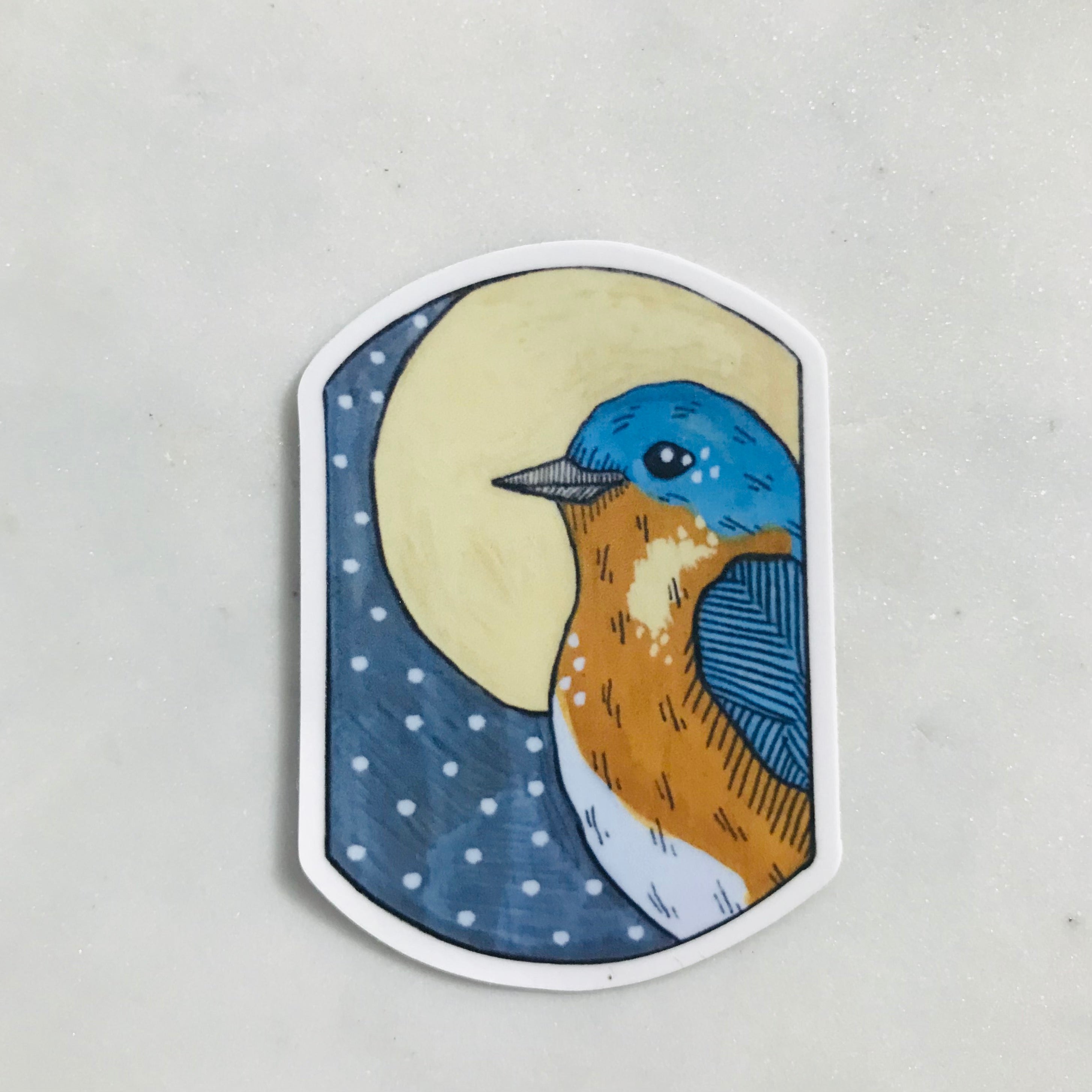 Bluebird Arched Vinyl Sticker