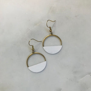 Crescent Hoop Earrings-Vanilla Bean