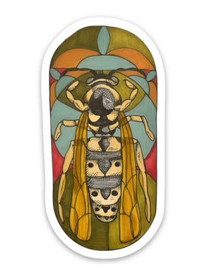 Yellowjacket Stained Glass Vinyl Sticker