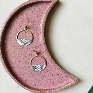 Crescent Hoop Earrings-Hatchmark