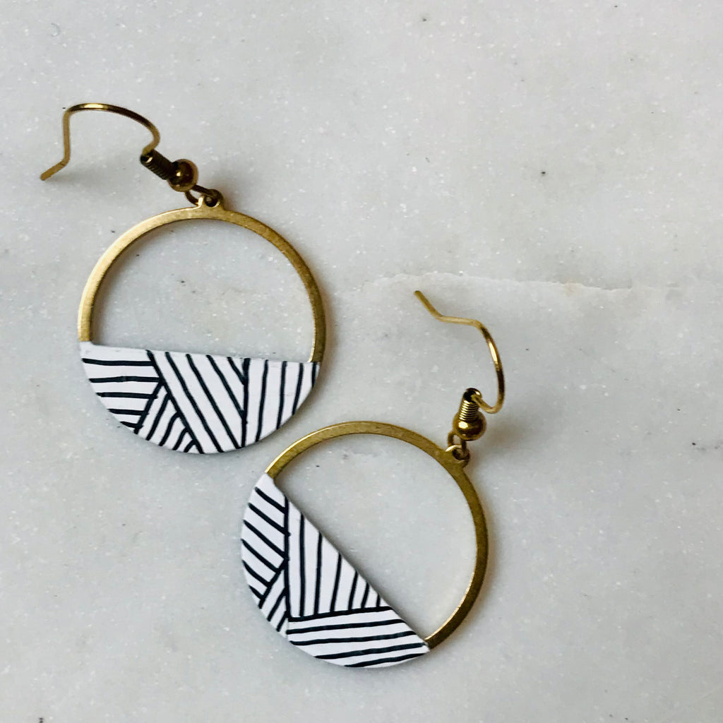 Crescent Hoop Earrings-Hatchmark